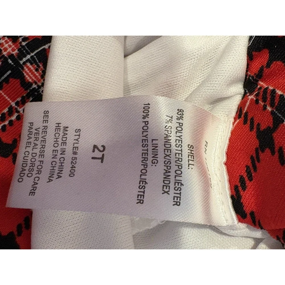 Baby Girls Plaid Skirt Set 2T Red Black Quilted Sweatshirt Holiday Outfit